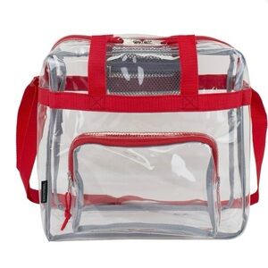 Eastsport Unisex Clear Stadium Approved Tote Red (12x12x5)